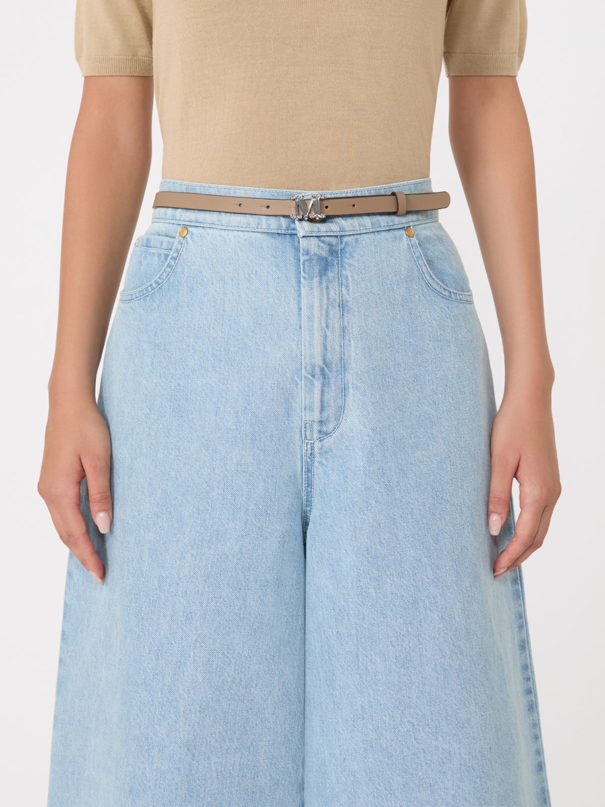 [Mグラツィアータ] カーフレザー ベルト - MUD - Max Mara - 8