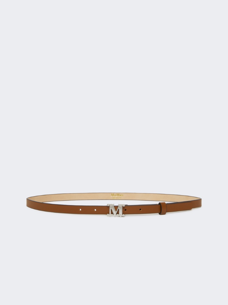 [Mグラツィアータ] カーフレザー ベルト - AMBER BROWN - Max Mara