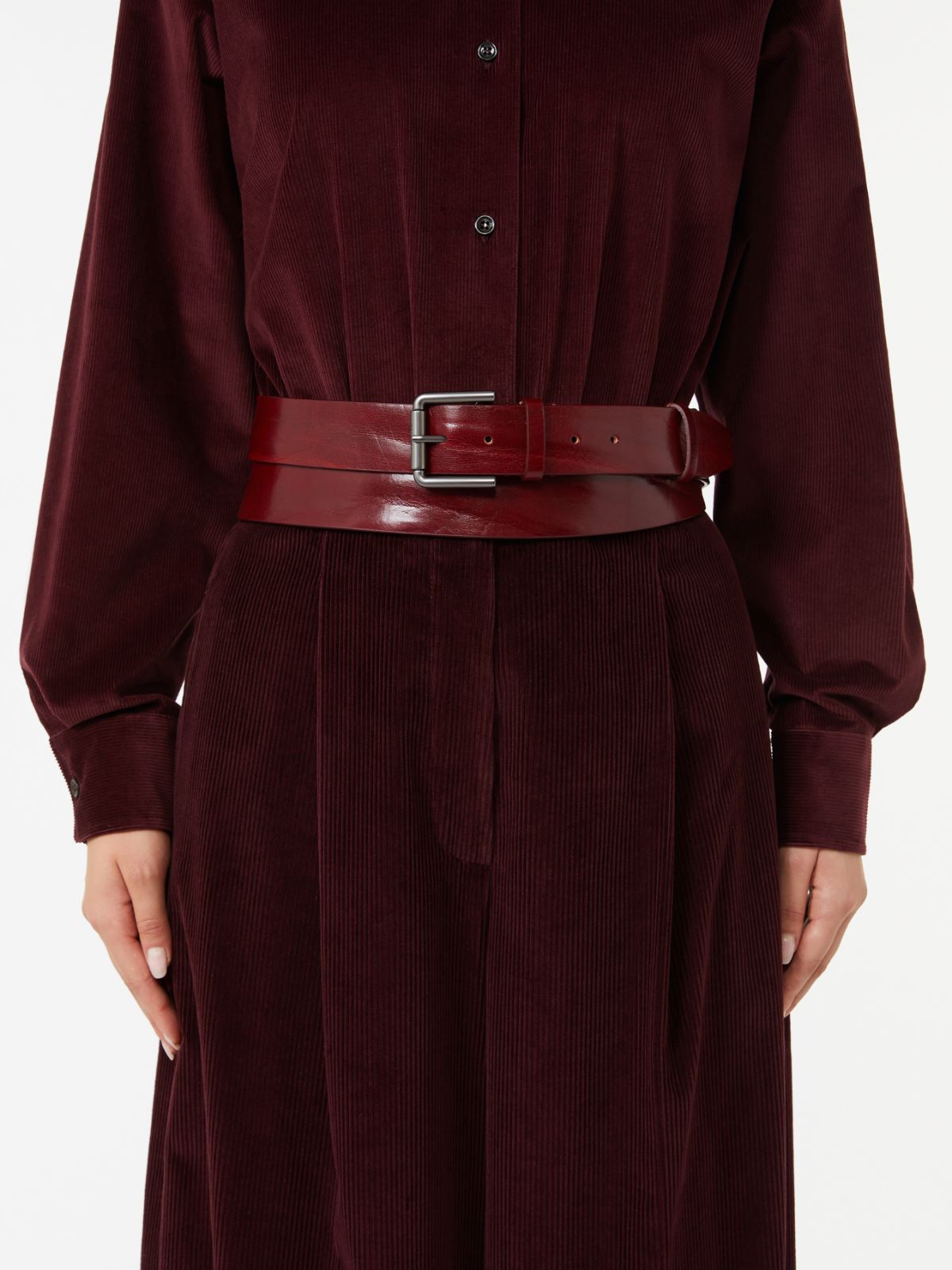 Long leather belt - BORDEAUX - Max Mara - 8