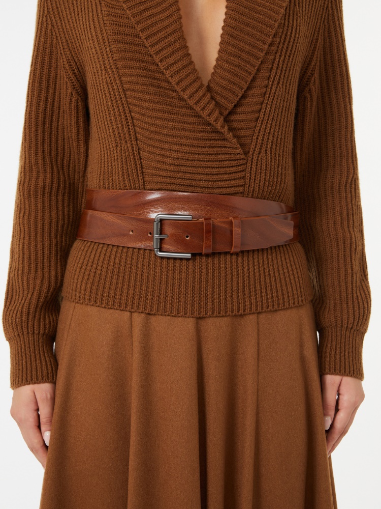 Langer Gürtel aus Leder - DUNKELBRAUN - Max Mara - 2