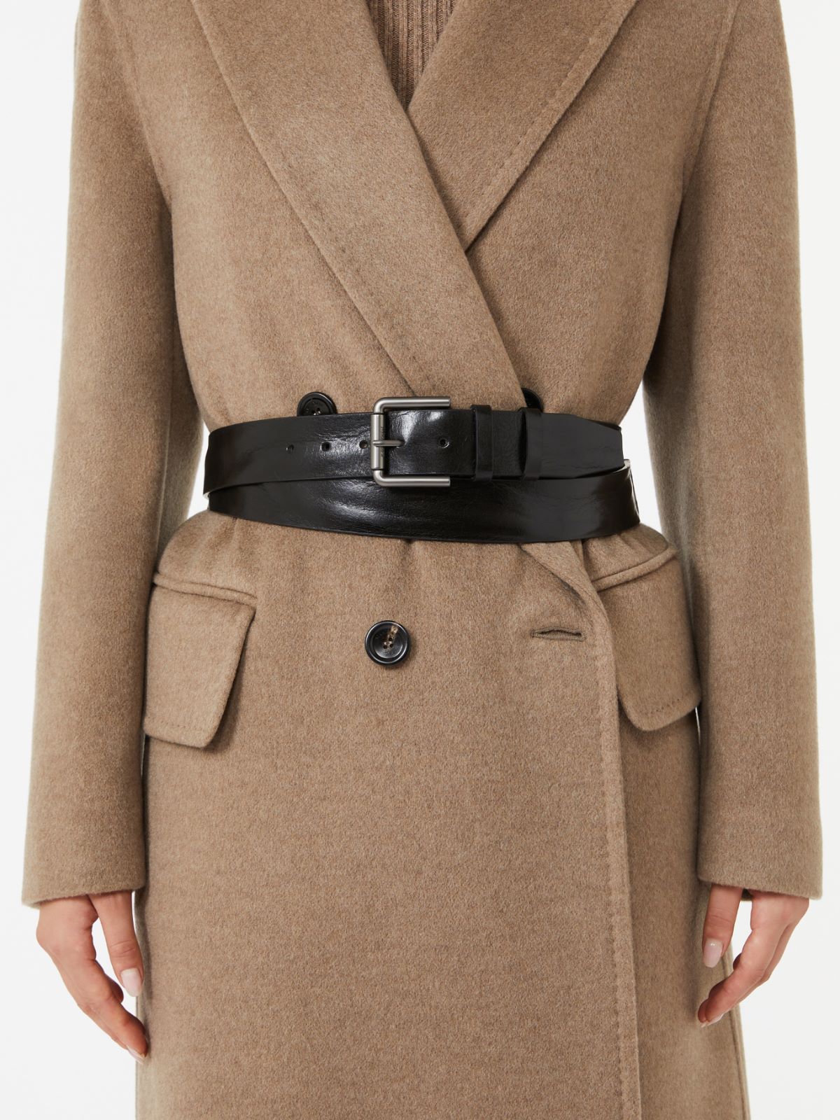 Long leather belt + BLACK - Max Mara