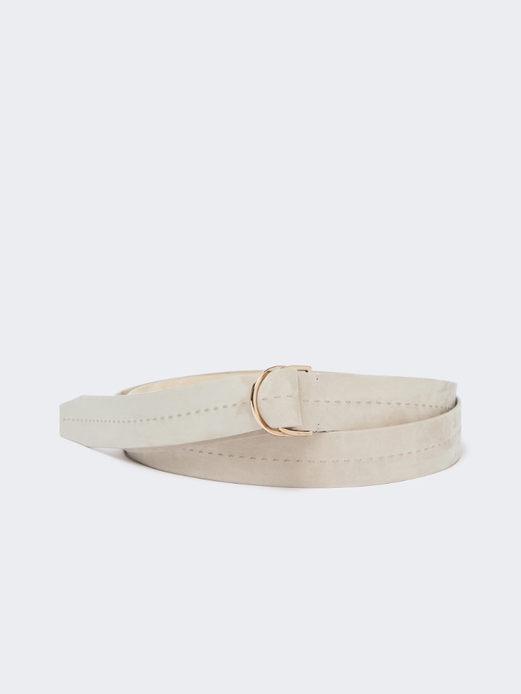 Nubuck leather double-wrap belt - IVORY - Max Mara