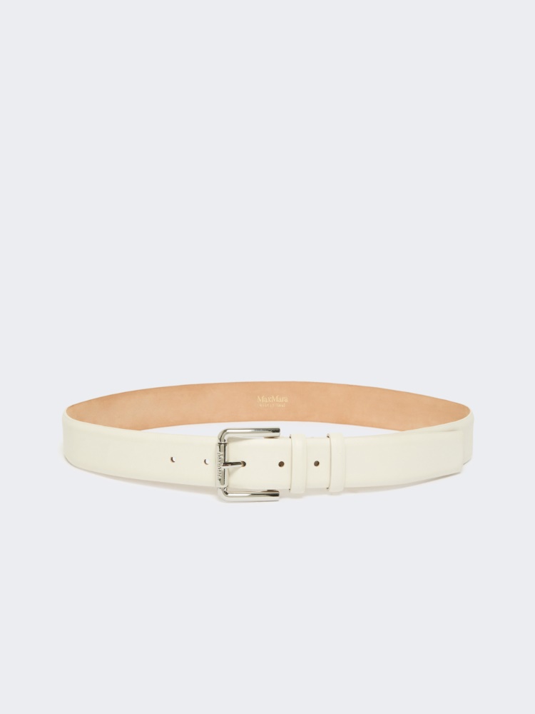 Natural leather belt - WHITE - Max Mara