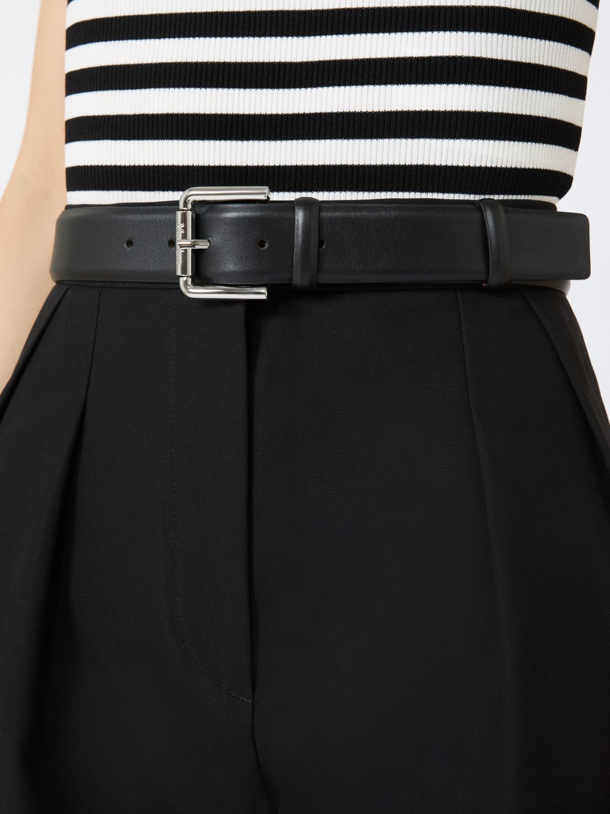 Natural leather belt - BLACK - Max Mara