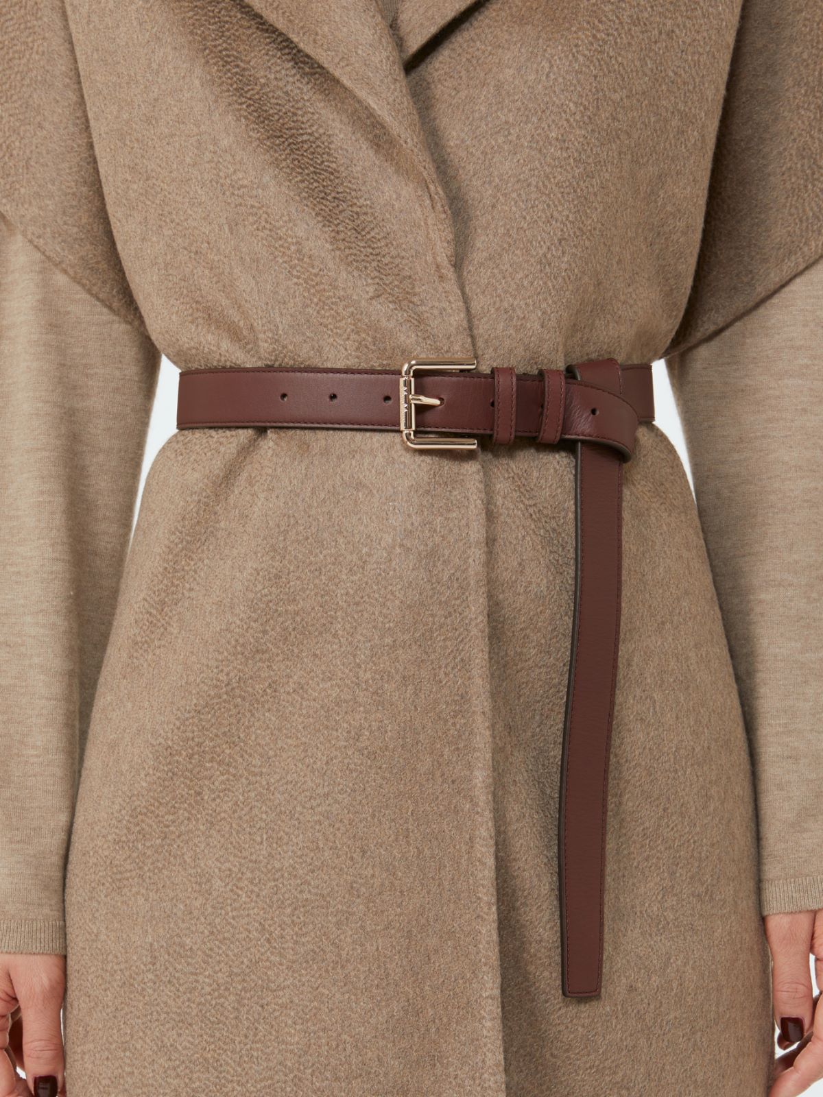 Leather belt + BORDEAUX - Max Mara