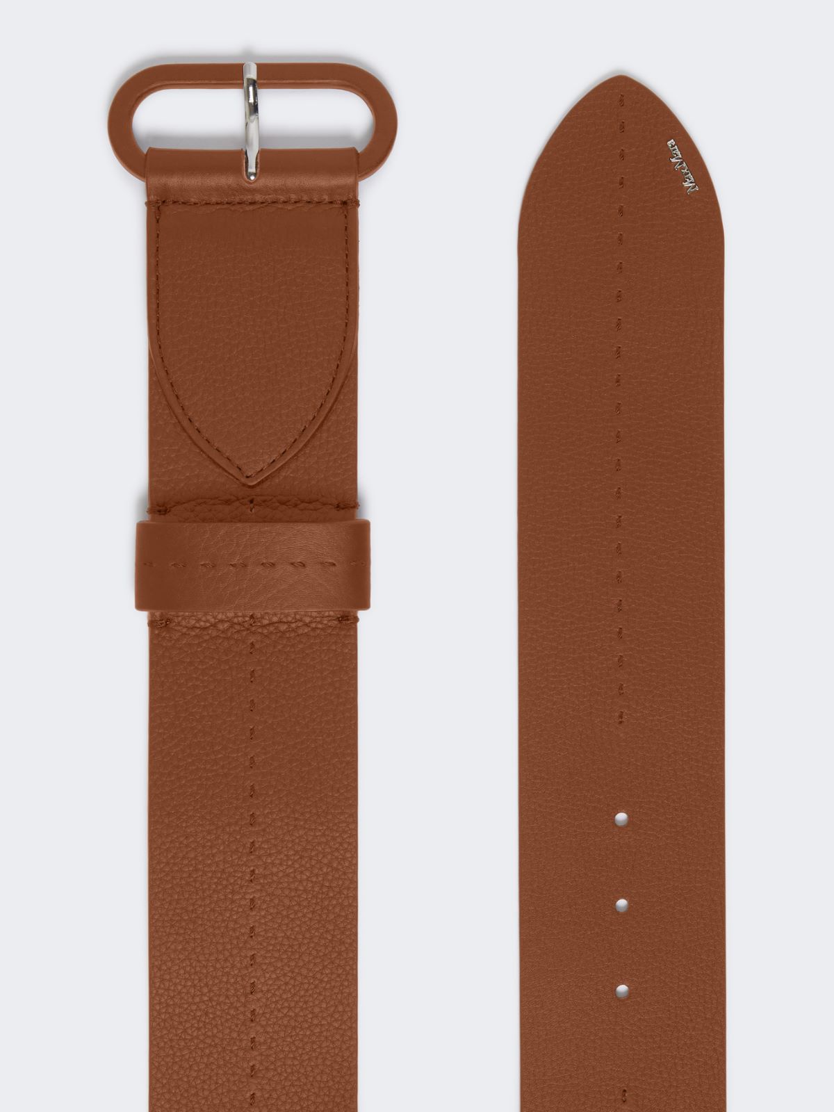 Semi-glossy leather belt - AMBER BROWN - Max Mara - 2
