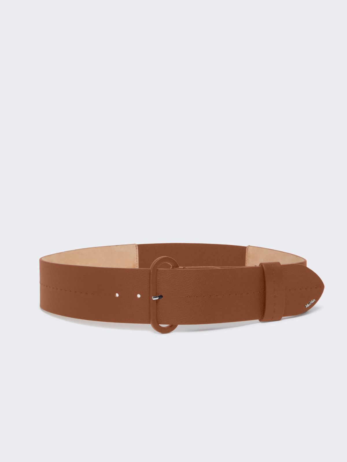 Semi-glossy leather belt - AMBER BROWN - Max Mara