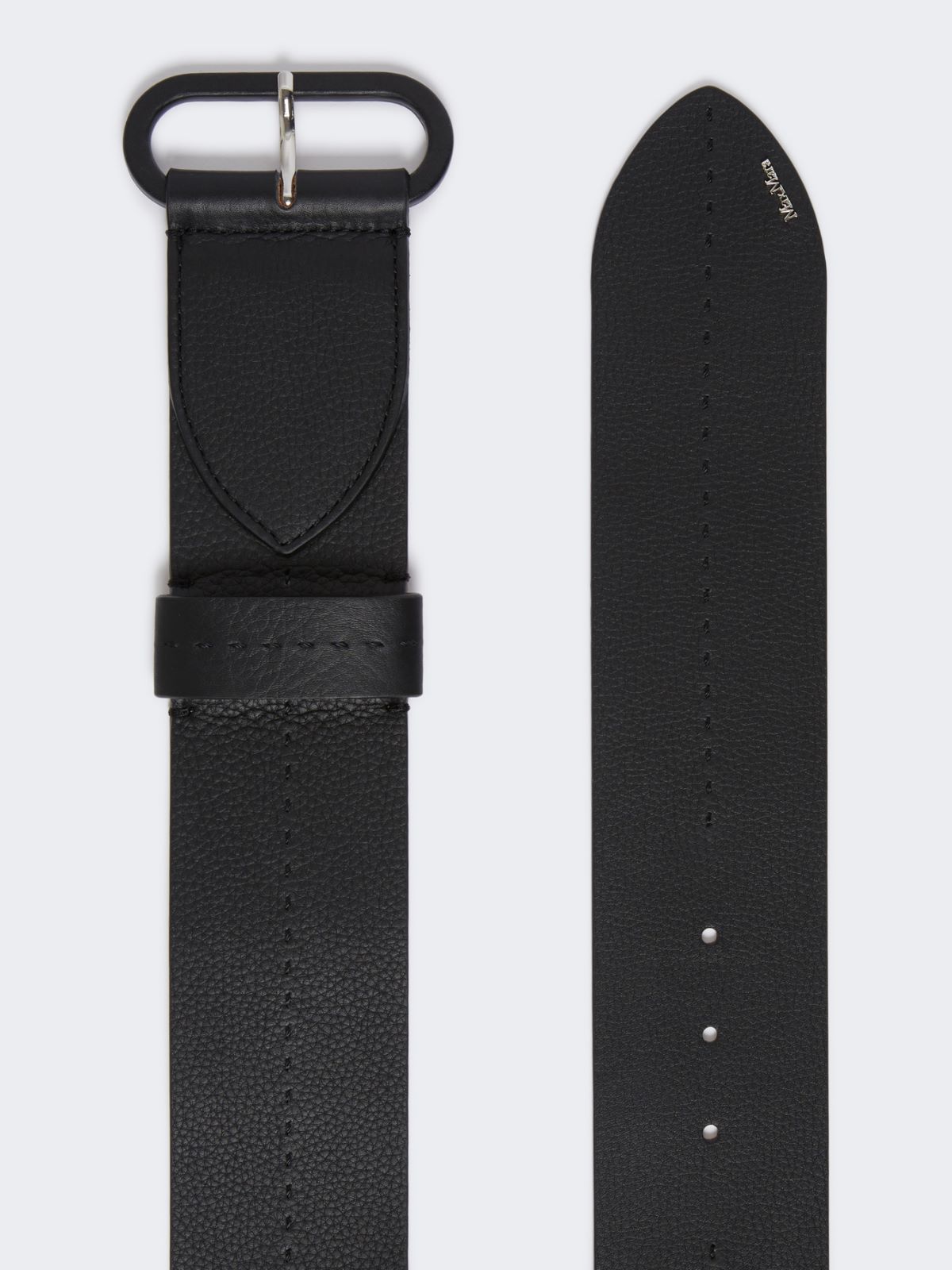 Semi-glossy leather belt - BLACK - Max Mara - 2