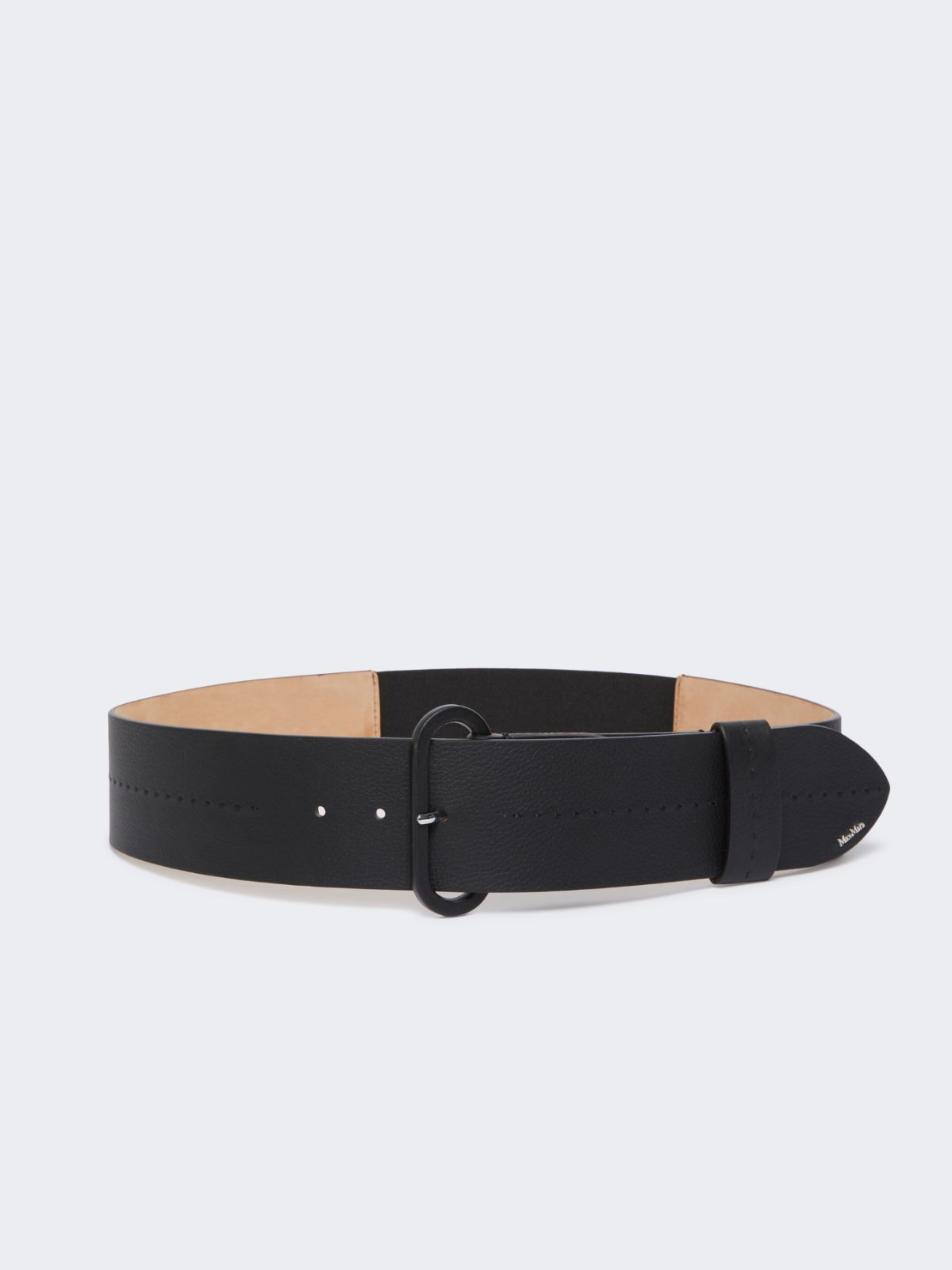 Semi-glossy leather belt - BLACK - Max Mara