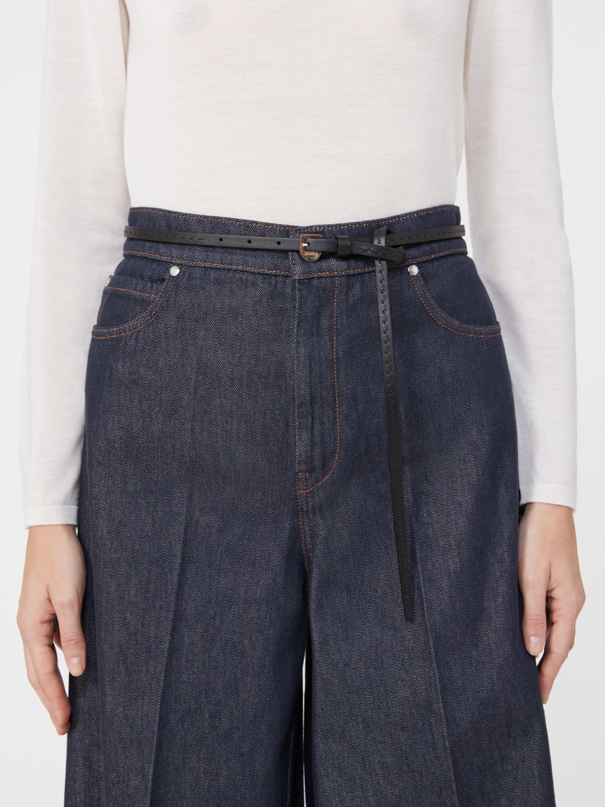 Natural leather belt + BLACK - Max Mara
