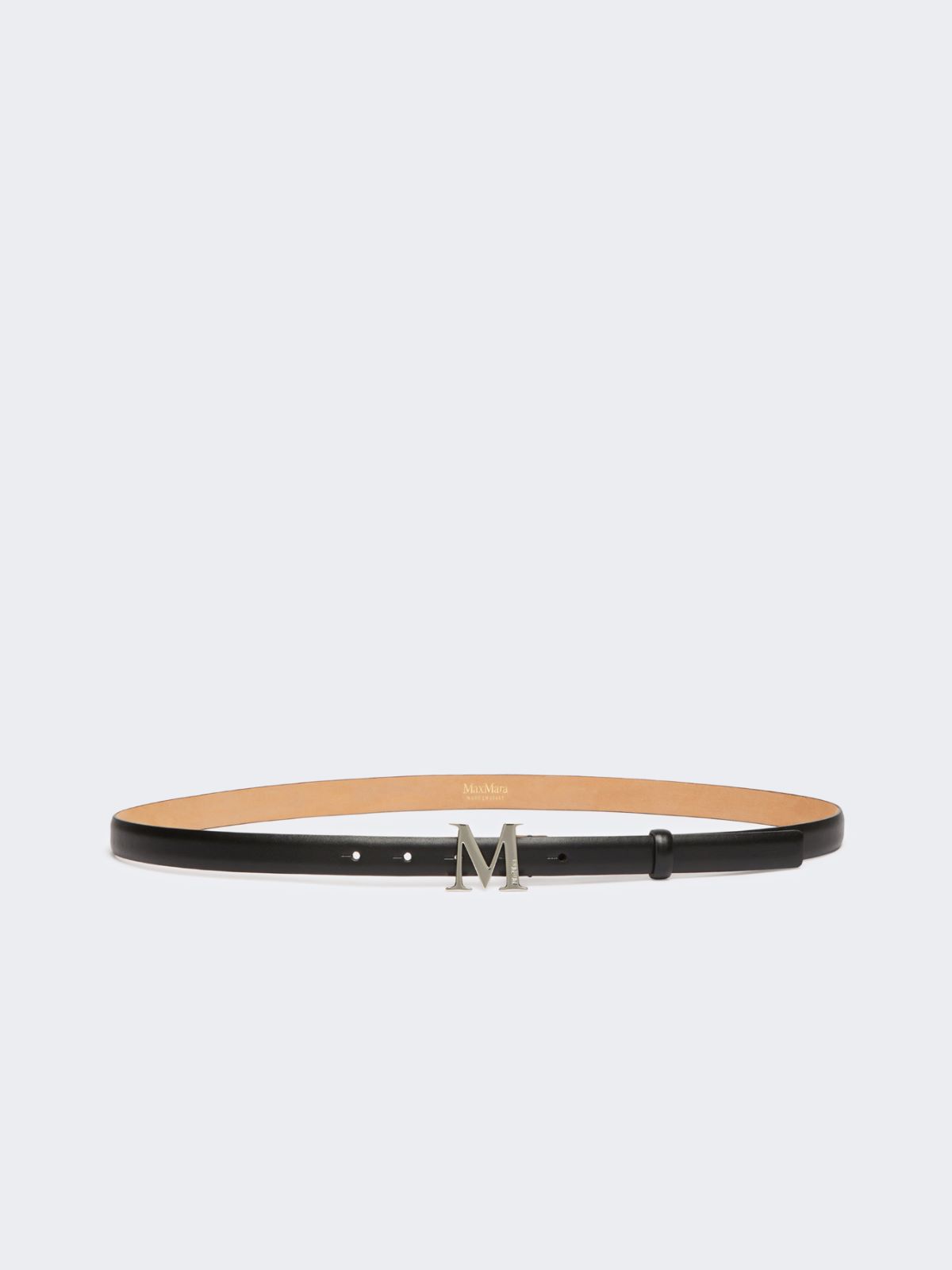 Leather belt with Monogram buckle - BLACK - Max Mara - 5