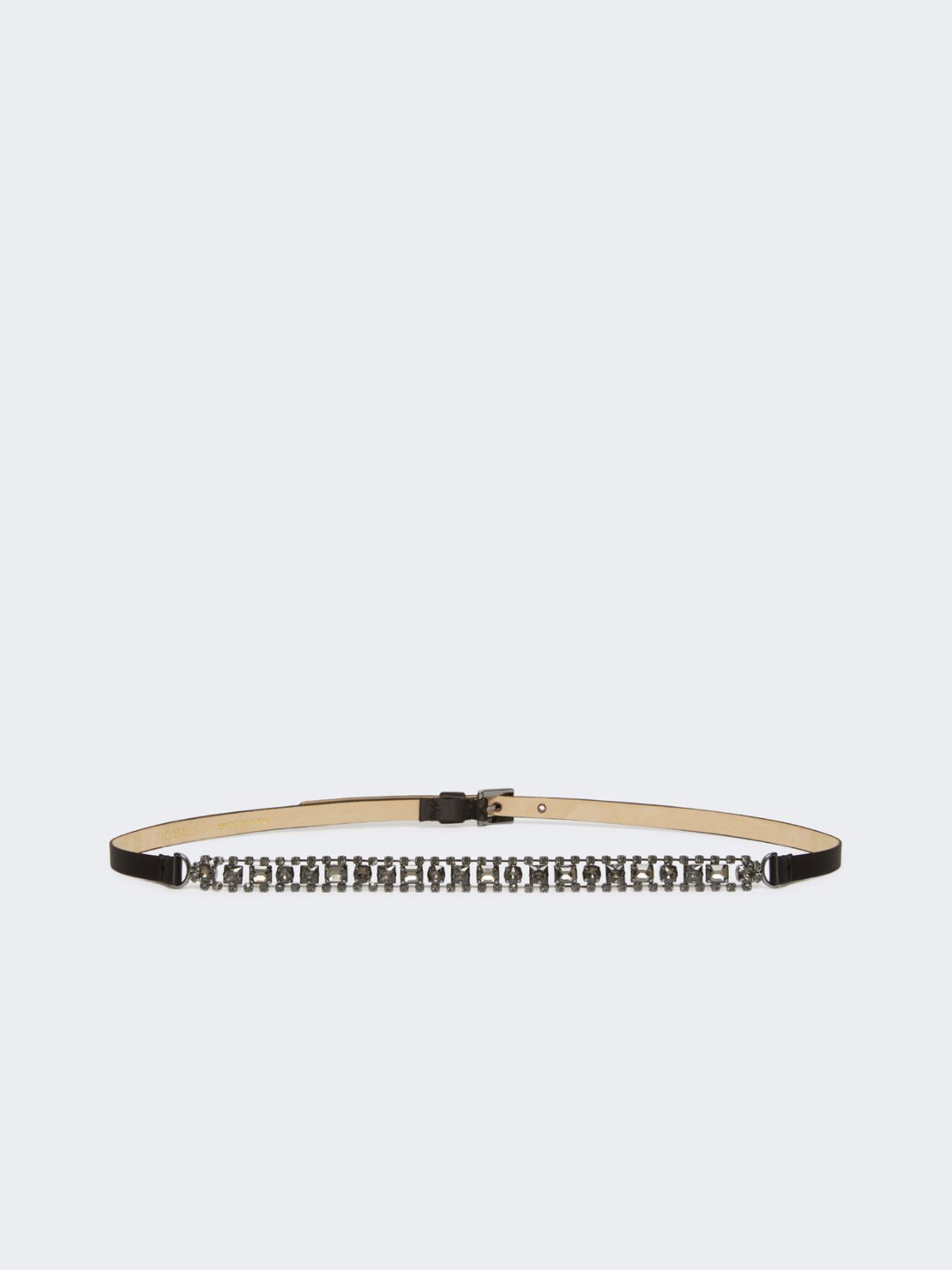 Bejewelled satin belt - BLACK - Max Mara - 9