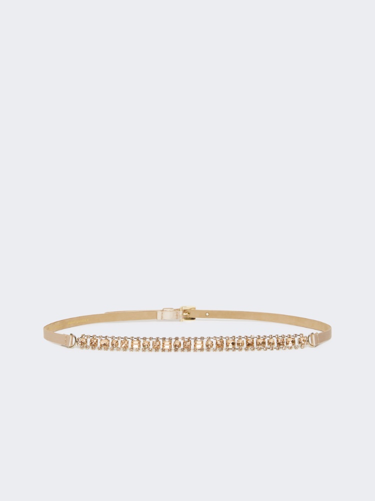 Bejewelled satin belt - POWDER - Max Mara