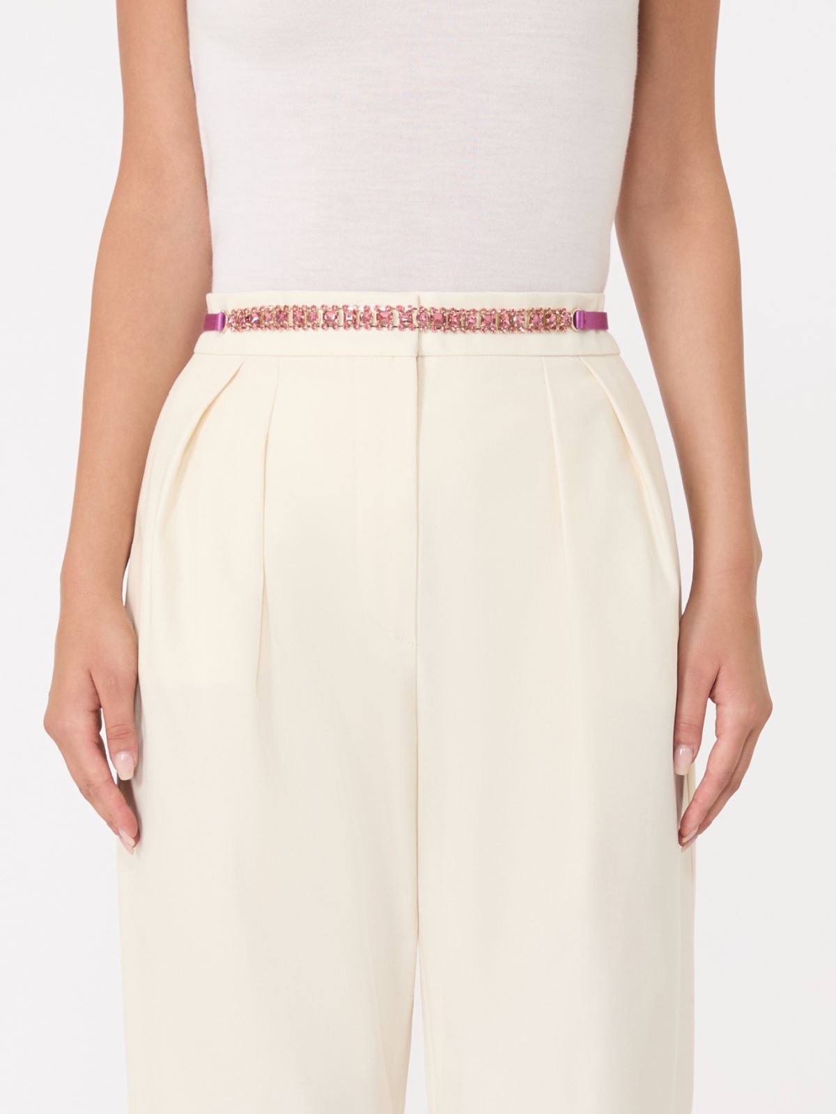 Bejewelled satin belt - FUCHSIA - Max Mara - 9