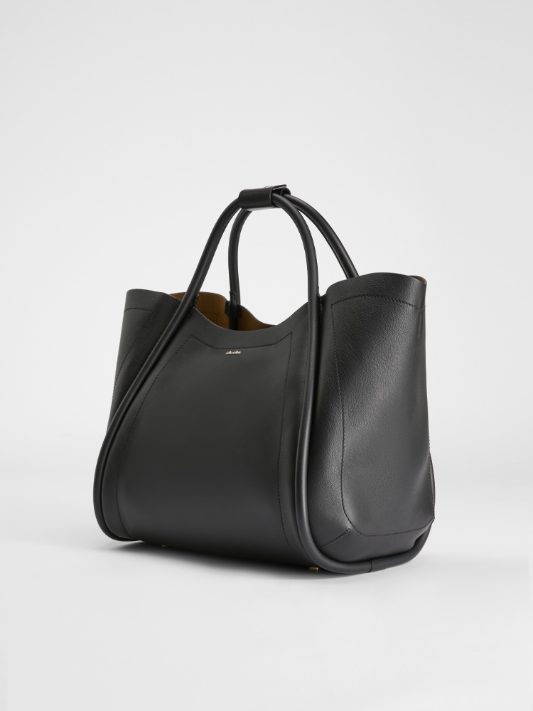Medium leather Marine bag, black | 