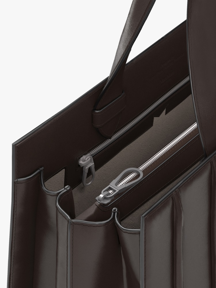 ホイットニー] カーフレザー ラージ バッグ 7, deep brown