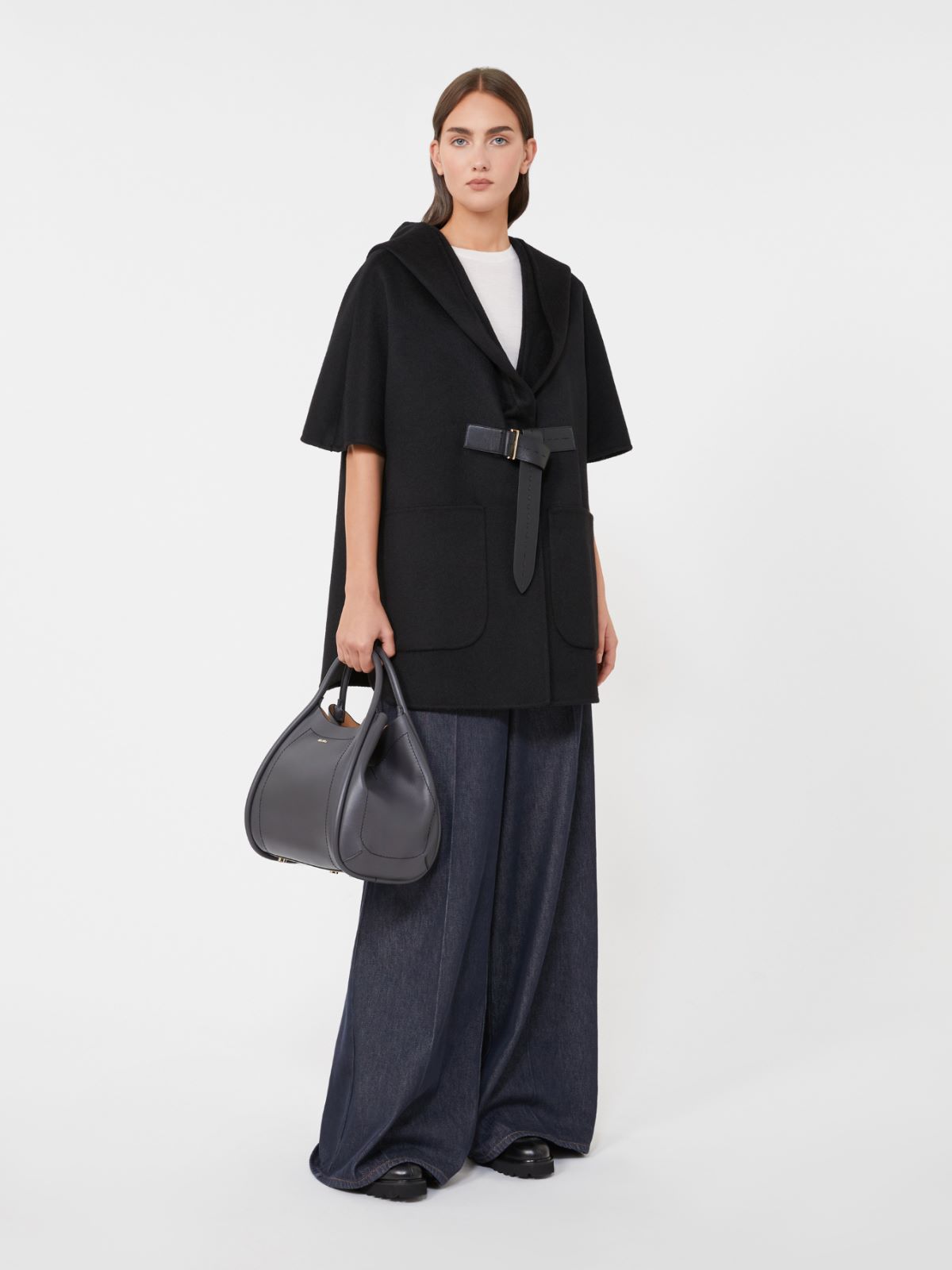 [マリン] スムース レザー スモール バッグ - DARK GREY - Max Mara - 6