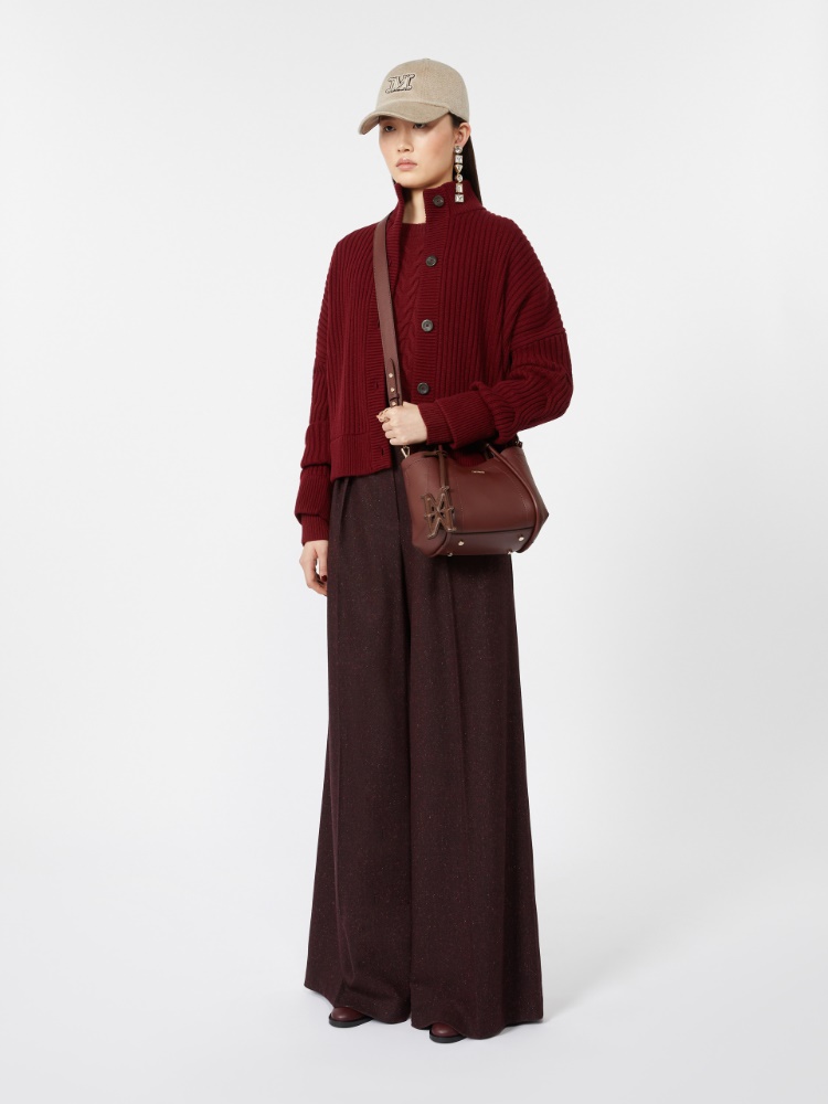 Borsa Marine extrasmall in pelle - BORDEAUX - Max Mara