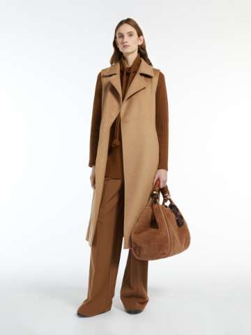 Max Mara - MaxMara 手袋 キャメル ファー ストラップ付きの通販