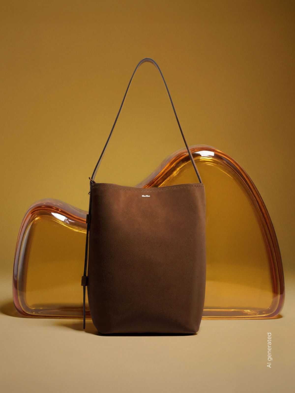 Small Archetipo bag in split leather - DARK BROWN - Max Mara
