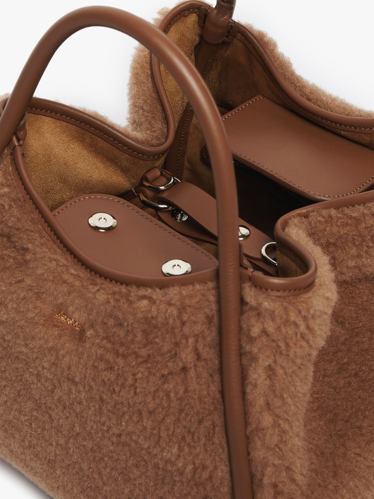 Max Mara テディベアバッグ TMARINS TEDDY fabric Marine Small Teddy fabric Marine bag, camel | 