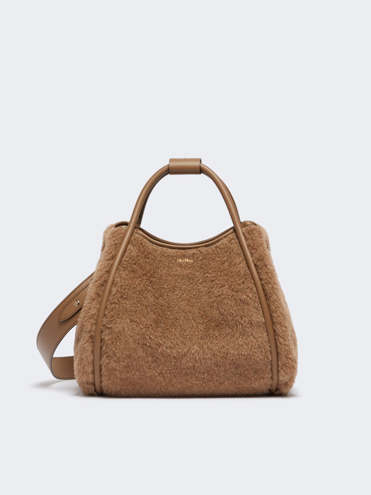 Small Marine Bag in alpaca and cashmere Teddy fabric - BRONZE - Max Mara - 4