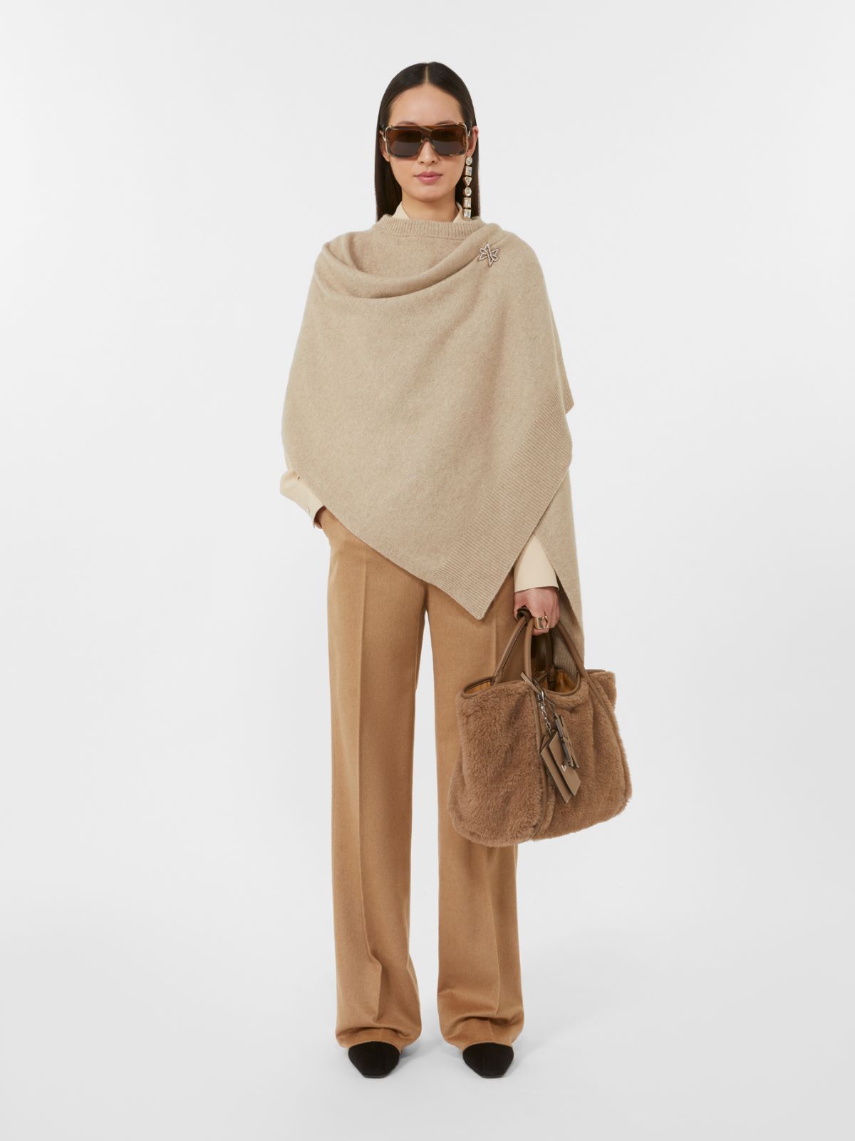 Small Marine Bag in alpaca and cashmere Teddy fabric - BRONZE - Max Mara - 12