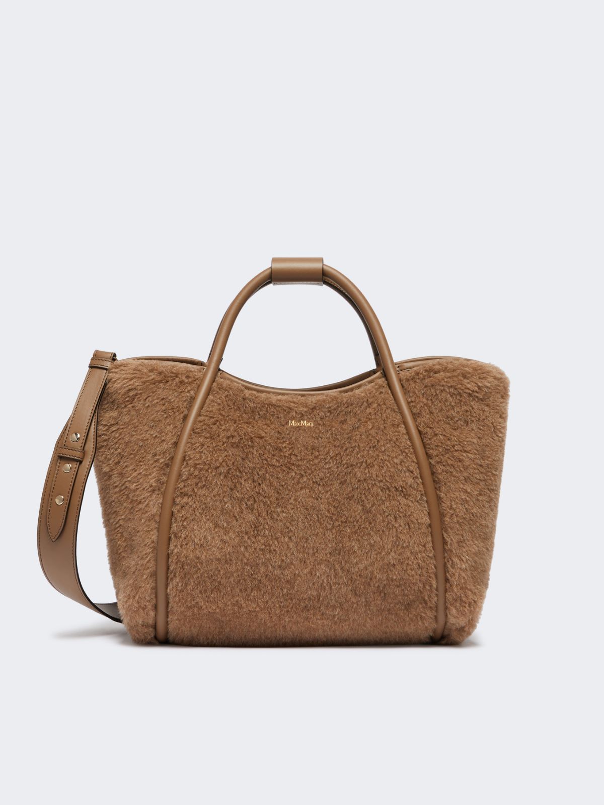 Small Marine Bag in alpaca and cashmere Teddy fabric - BRONZE - Max Mara