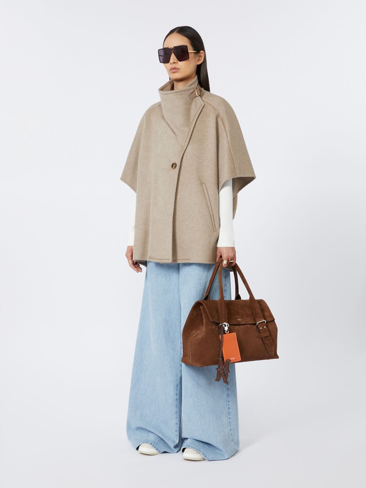 Split leather Archetipo handbag, dark brown | Max Mara