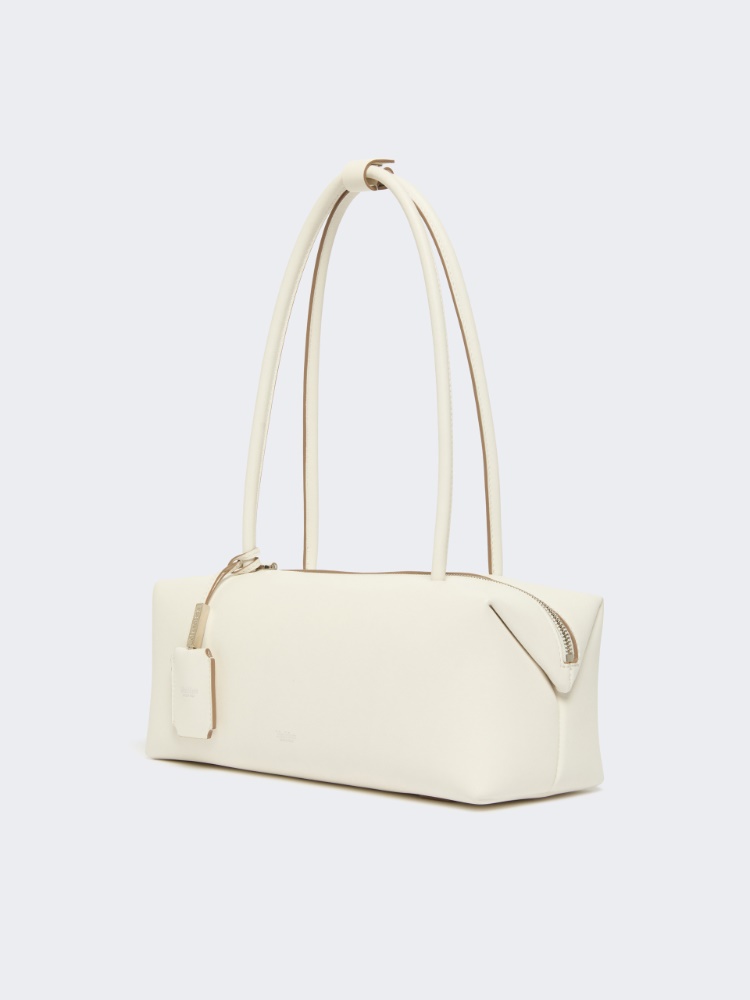 トートバッグ Max Mara HOLDALLSTRING - Natural Leather Satchel Natural leather bowler bag, white |