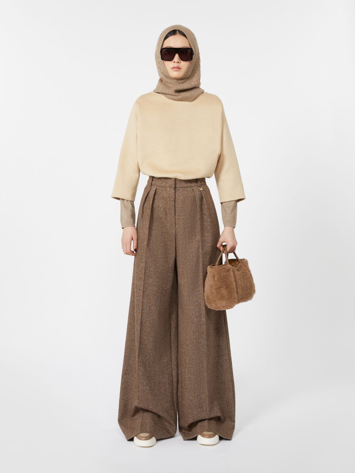 Extra-small Marine Bag in alpaca and cashmere Teddy fabric - BRONZE - Max Mara