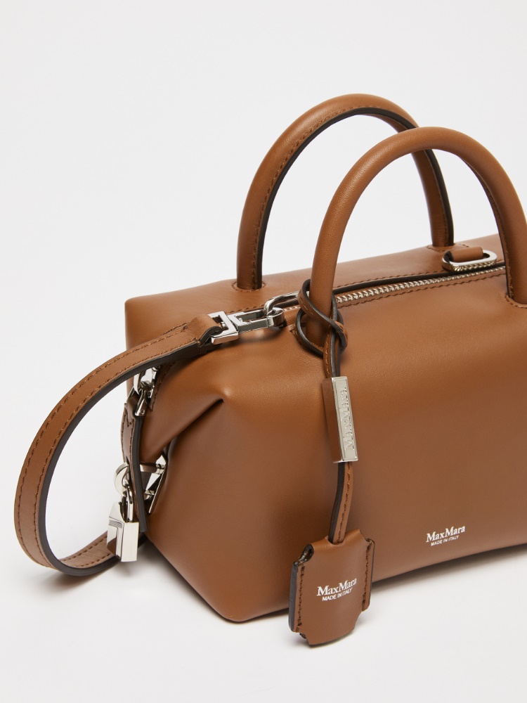 Max Mara HOLDALLS カーフレザー ダブル ハンドル バッグ 4516145106031-e-