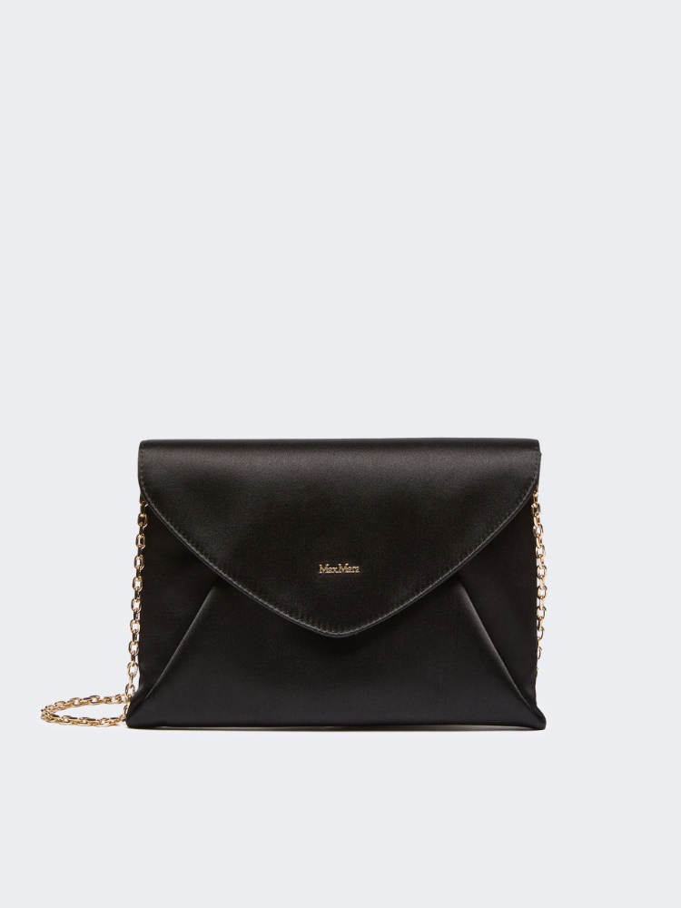 Viscose and silk satin clutch bag - BLACK - Max Mara