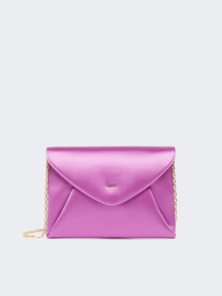 Viscose and silk satin clutch bag - FUCHSIA - Max Mara