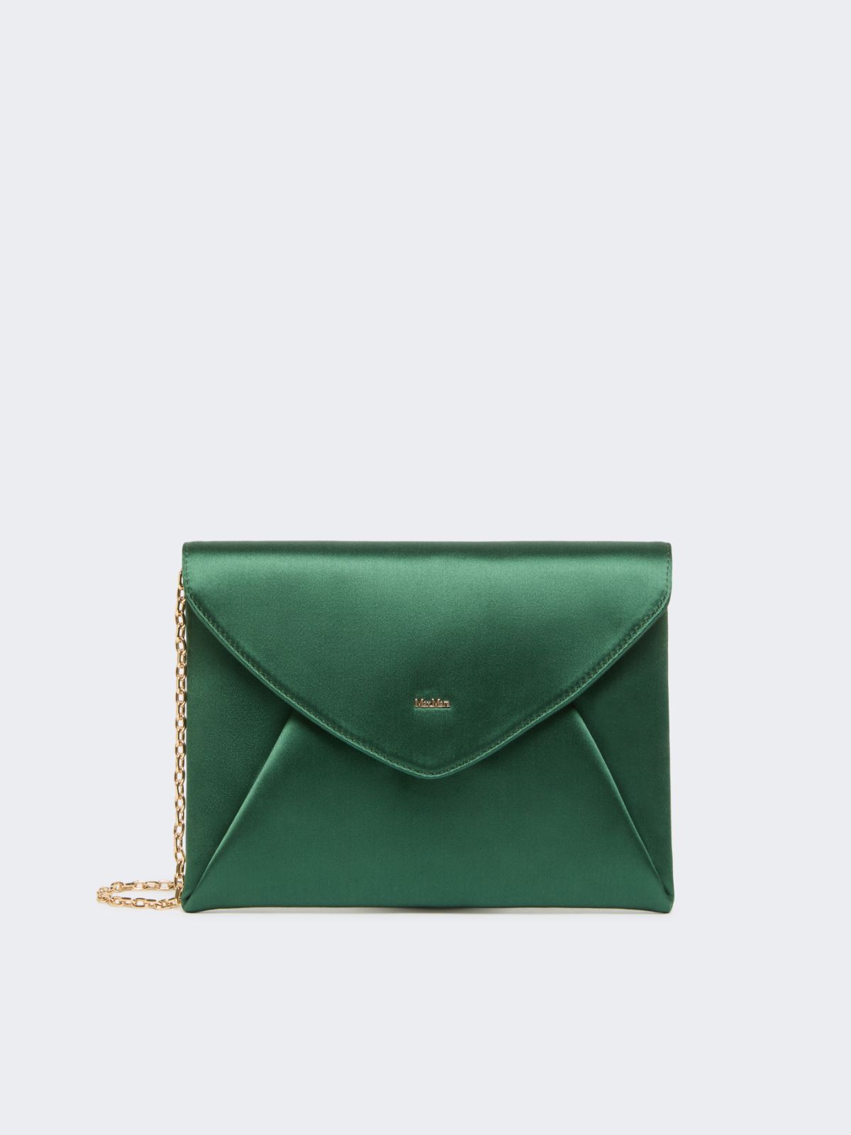 Viscose and silk satin clutch bag - EMERALD - Max Mara - 8