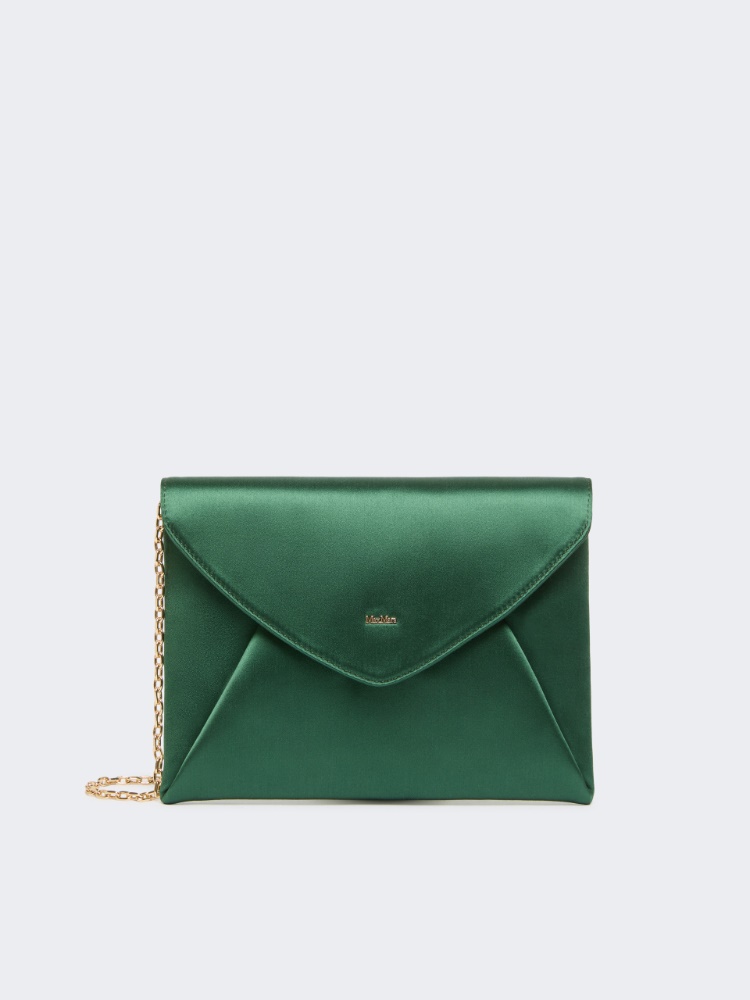 Viscose and silk satin clutch bag - EMERALD - Max Mara