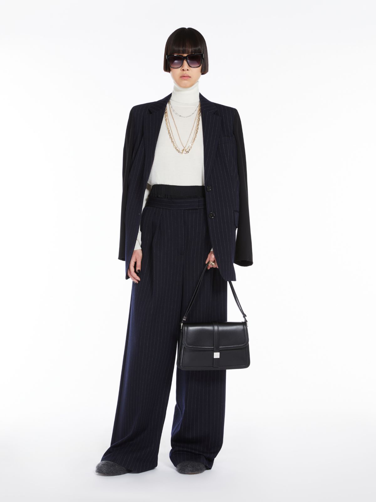 Natural leather handbag - BLACK - Max Mara