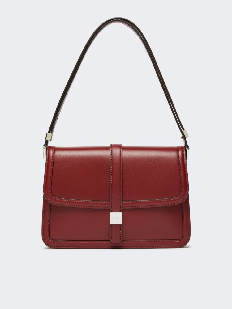 Torba do ręki z naturalnej skóry - BORDOWY - Max Mara