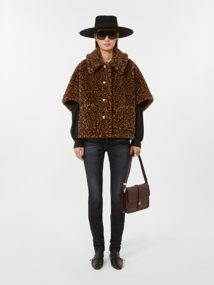 Torba do ręki z naturalnej skóry - BORDOWY - Max Mara - 2
