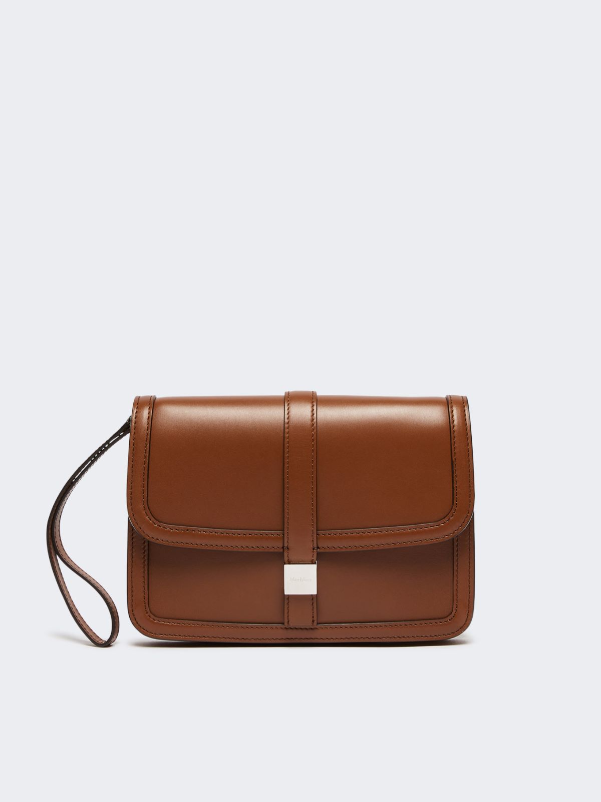 Smooth leather clutch - TOBACCO - Max Mara - 11