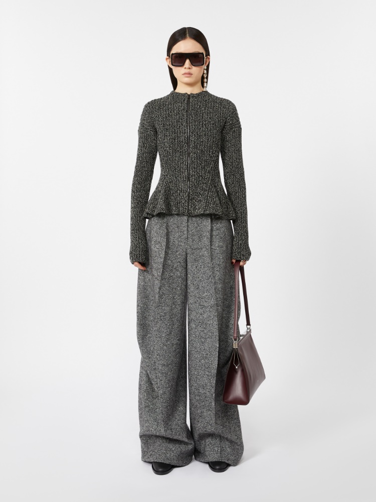Skórzana torebka z półmatowej skóry - BORDOWY - Max Mara - 2