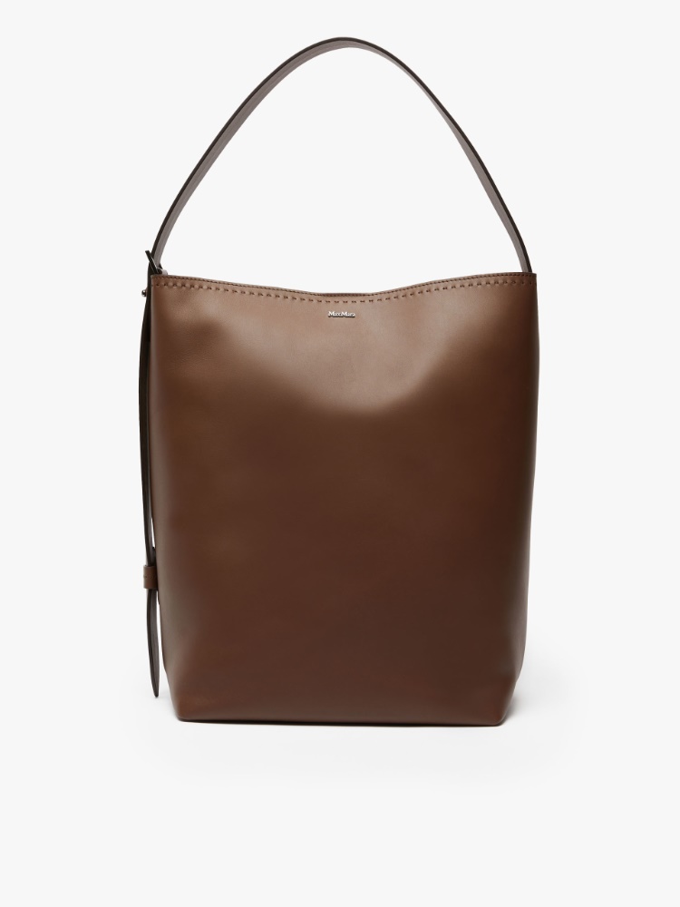 - Archetipo medium leather bag - BROWN - Max Mara