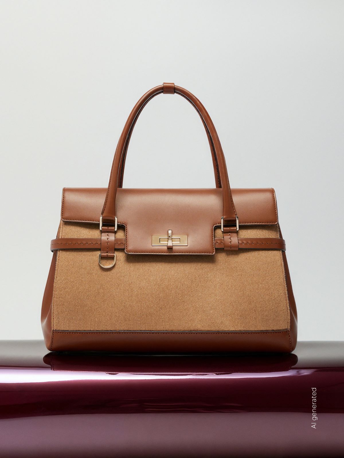 Borsa a mano in cammello e pelle - CAMMELLO - Max Mara