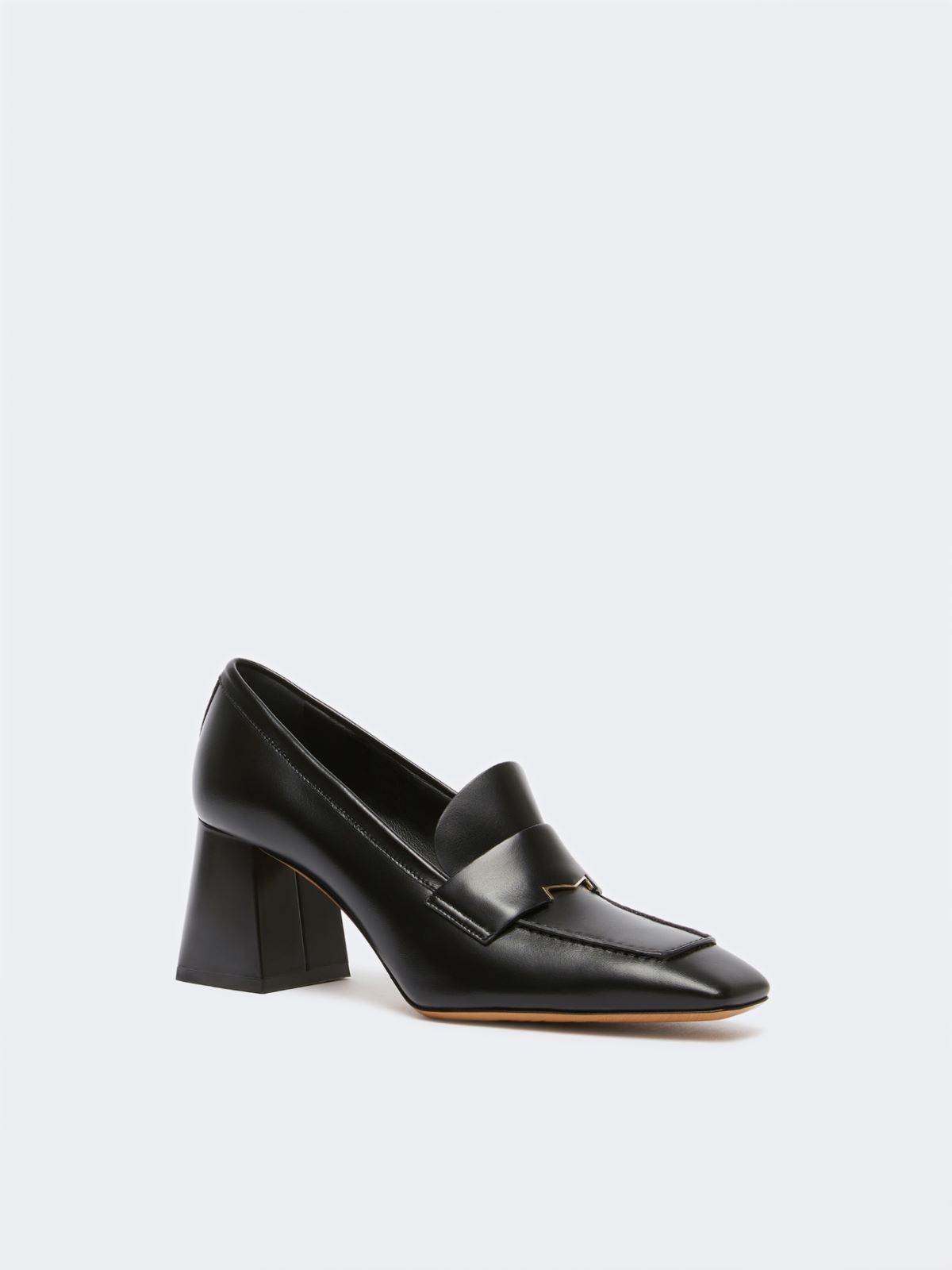 Leather loafers with heel - BLACK - Max Mara - 2