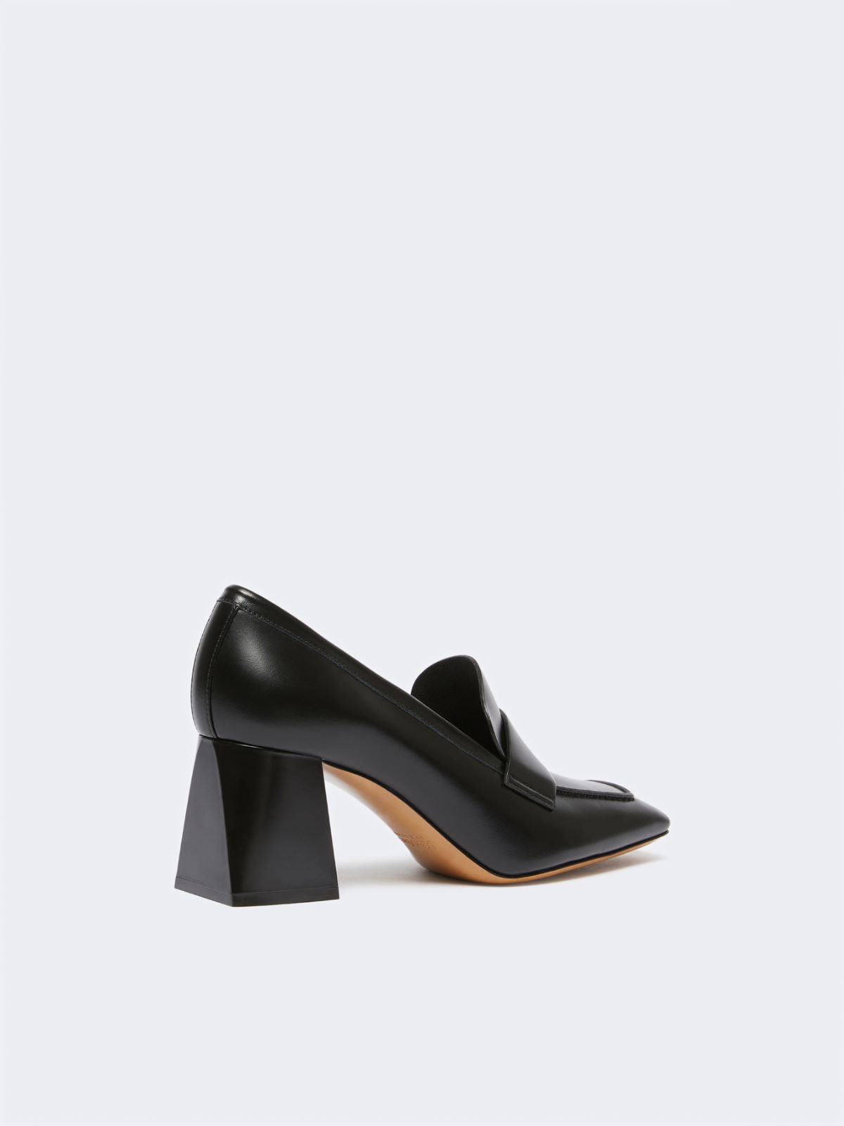 Leather loafers with heel - BLACK - Max Mara - 3