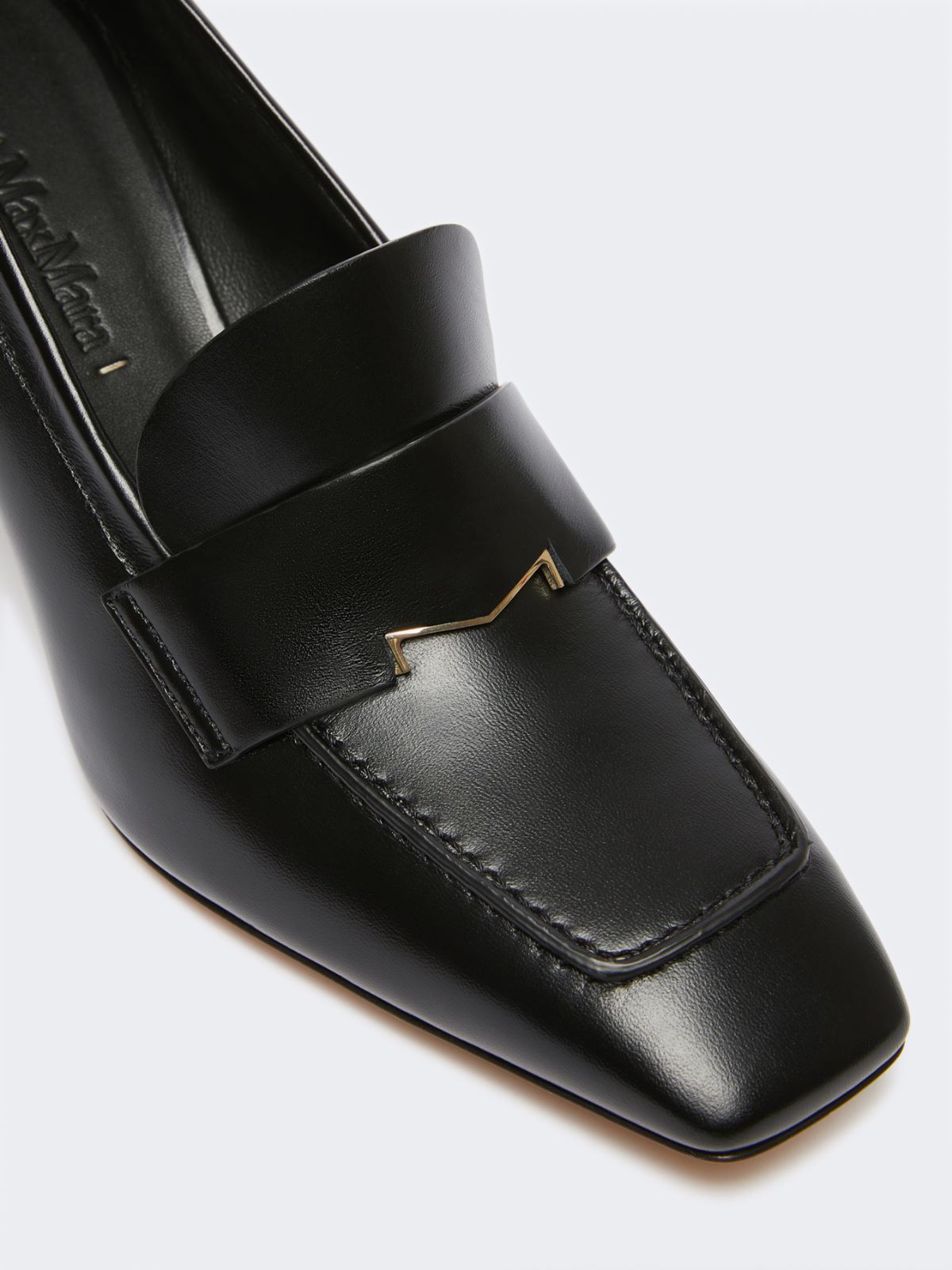 Leather loafers with heel - BLACK - Max Mara - 4