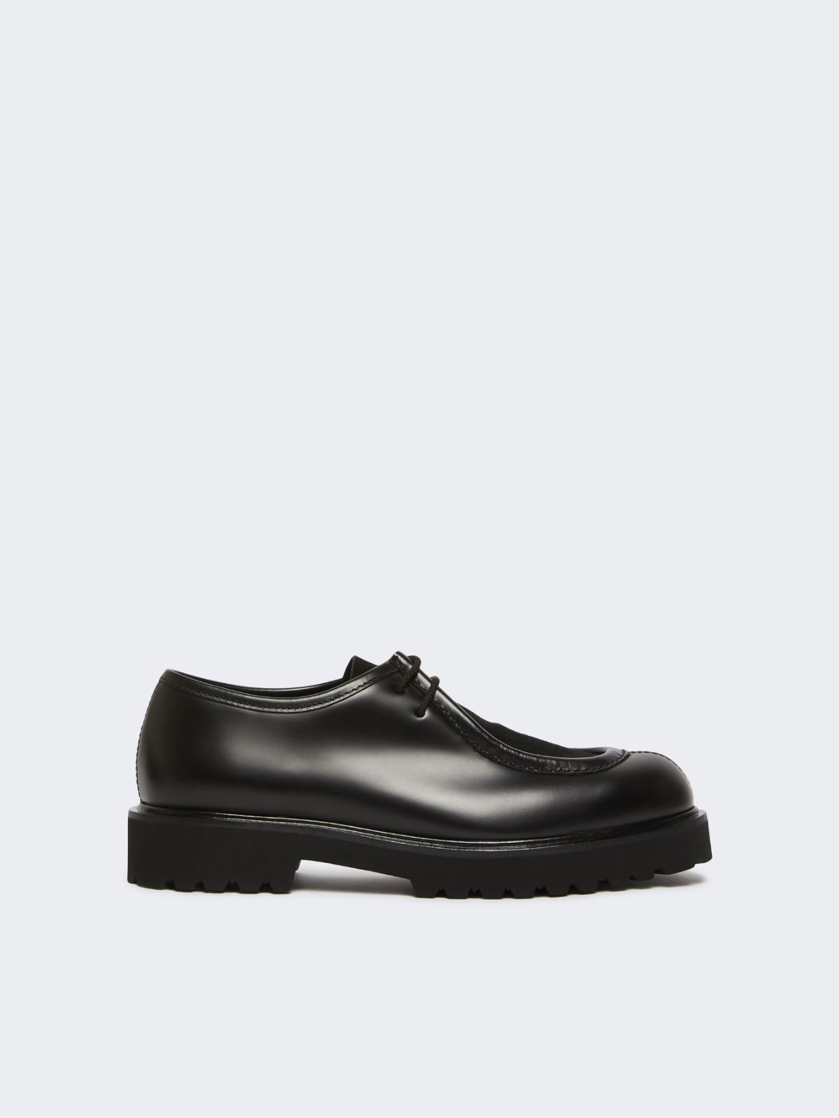 Leather and suede lace-up shoes - BLACK - Max Mara - 12