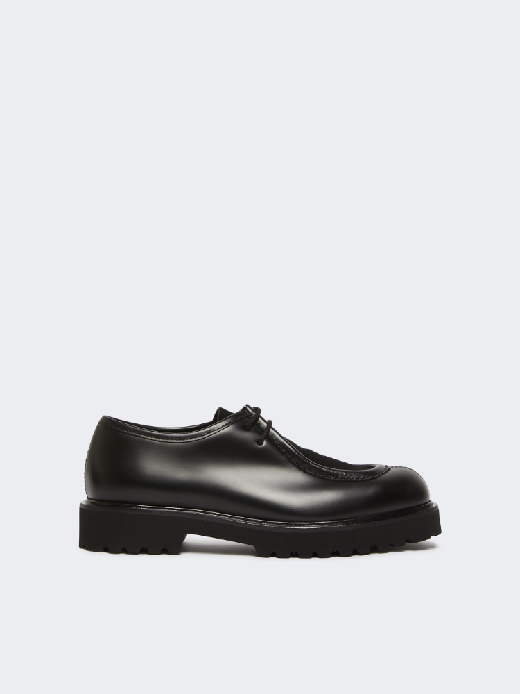 Scarpa stringata in pelle e suede - NERO - Max Mara
