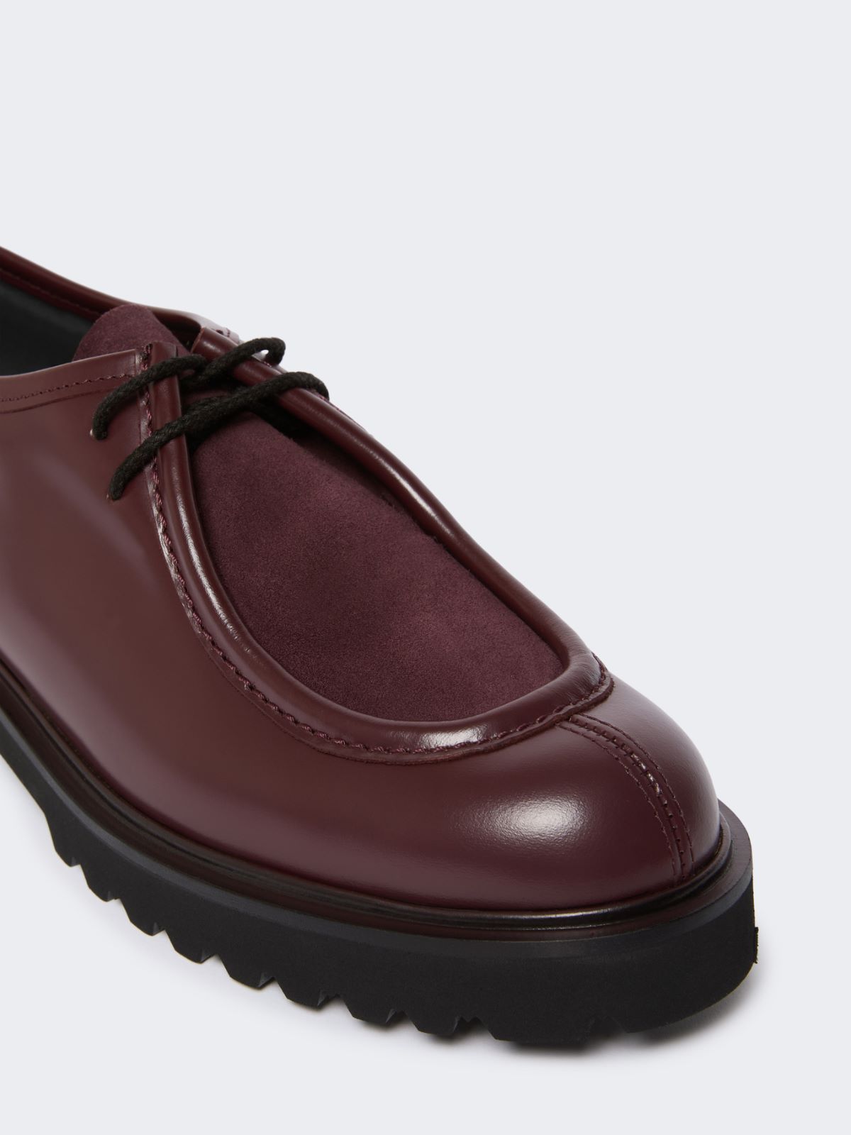 Leather and suede lace-up shoes - BORDEAUX - Max Mara - 4