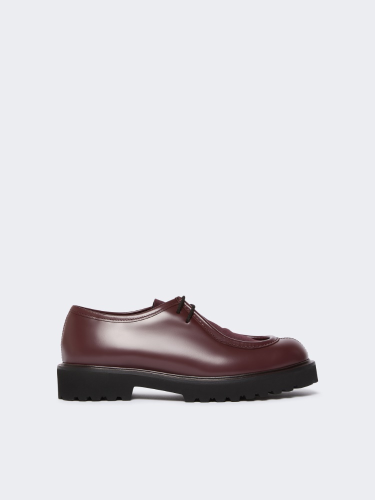 Leather and suede lace-up shoes - BORDEAUX - Max Mara